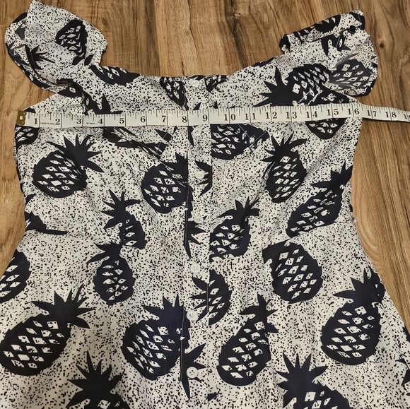 Lucca Couture Navy and White Pineapple Maxi Dress - Picture 6 of 7